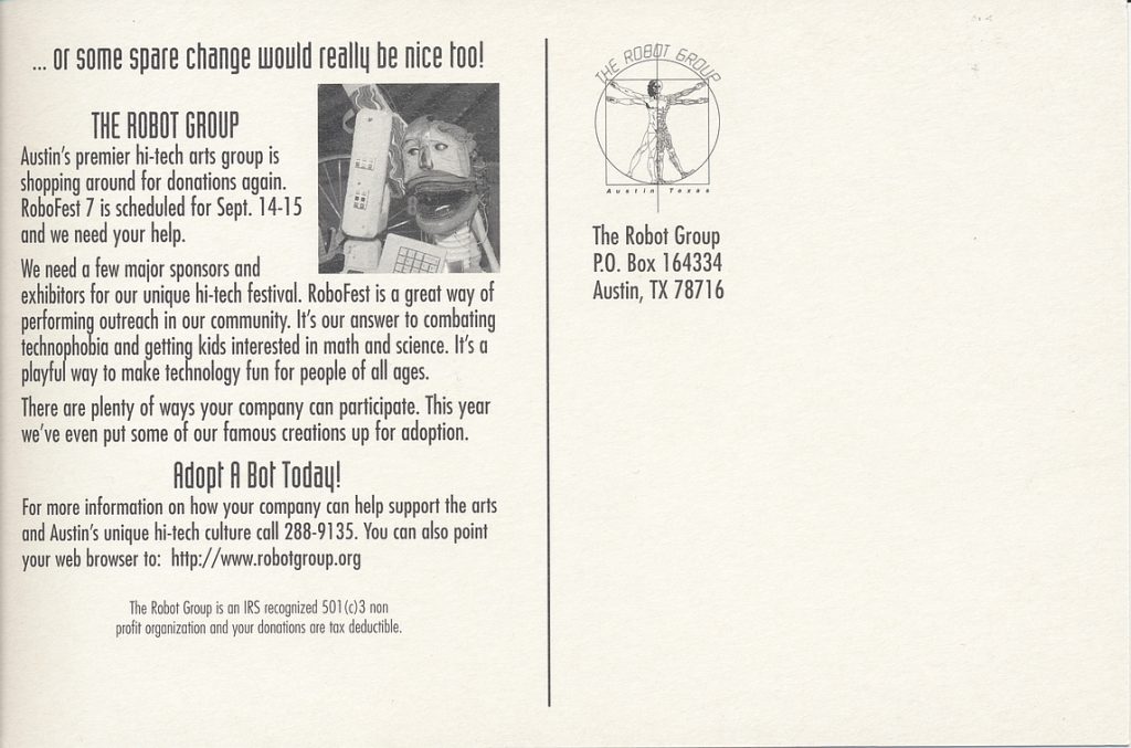 RoboFest 7 postcard (back)