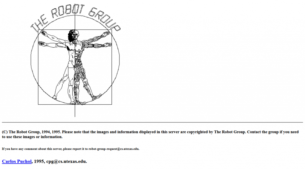 The Robot Group web site (ca. 1995) part 2