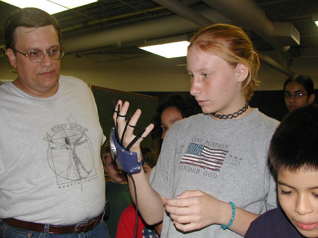 Eric Lundquist instructs in the use of the P5 Glove